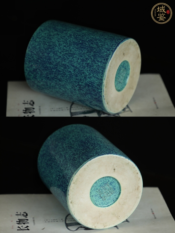 古玩陶瓷爐鈞釉筆筒真品鑒賞圖