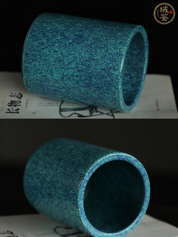 古玩陶瓷爐鈞釉筆筒真品鑒賞圖