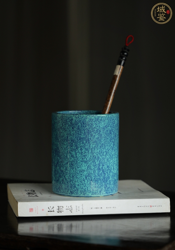 古玩爐鈞釉筆筒真品鑒賞圖