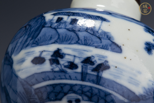 古玩陶瓷清光緒·青花山水人物紋鼻煙壺真品鑒賞圖