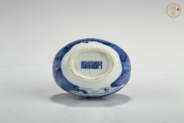 古玩陶瓷清光緒·青花山水人物紋鼻煙壺真品鑒賞圖