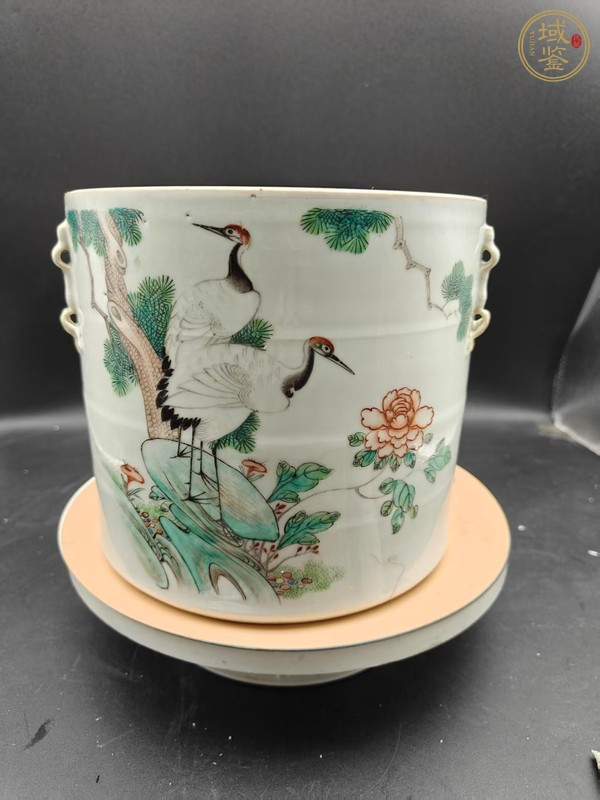 古玩陶瓷油粉彩五老圖蓋缸真品鑒賞圖