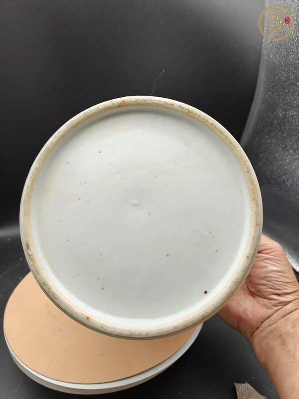 古玩陶瓷油粉彩五老圖蓋缸真品鑒賞圖