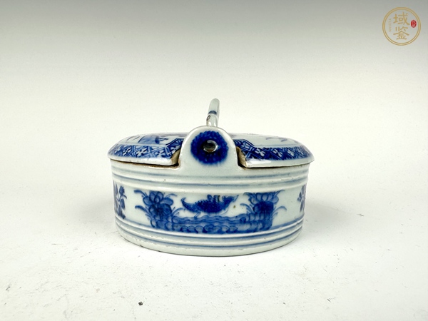 古玩陶瓷清中期·青花松竹梅蓋盒真品鑒賞圖