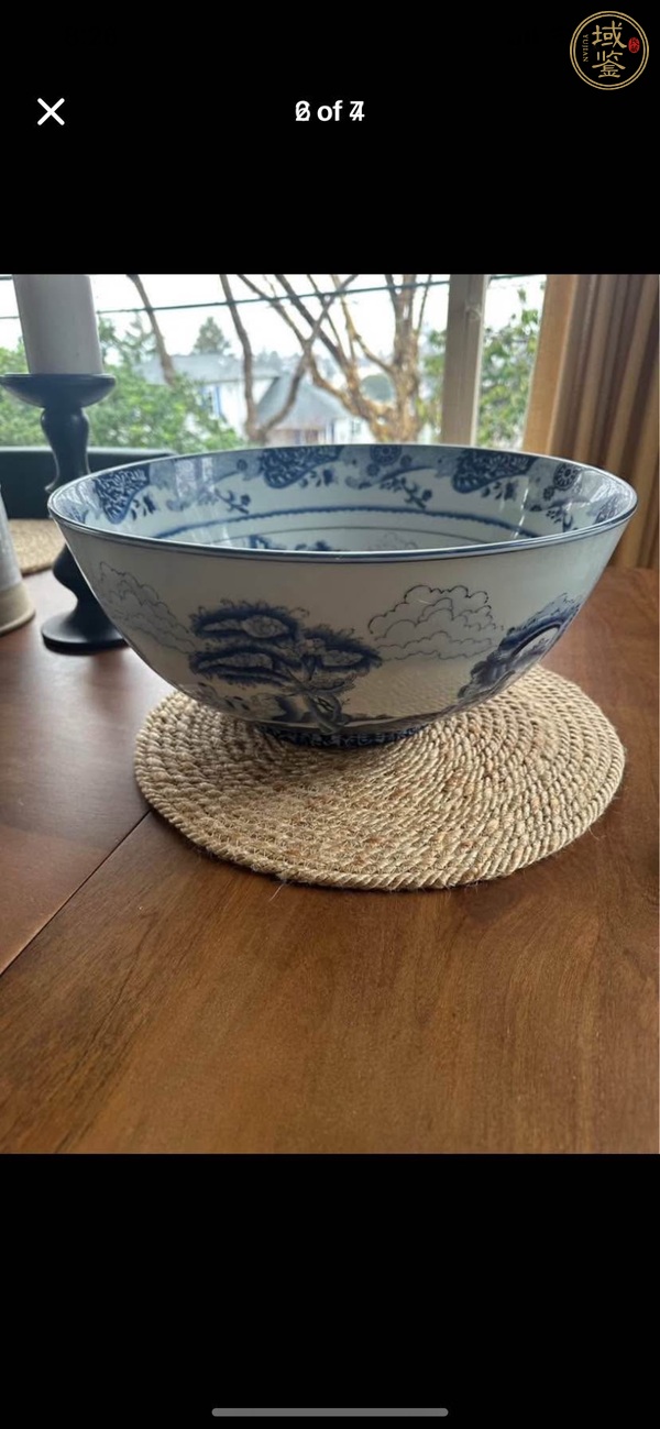 古玩陶瓷山水紋碗真品鑒賞圖