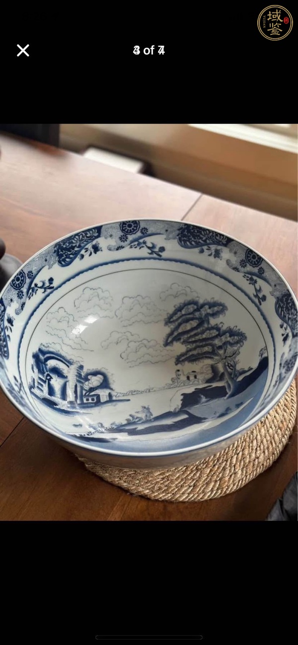 古玩陶瓷山水紋碗真品鑒賞圖