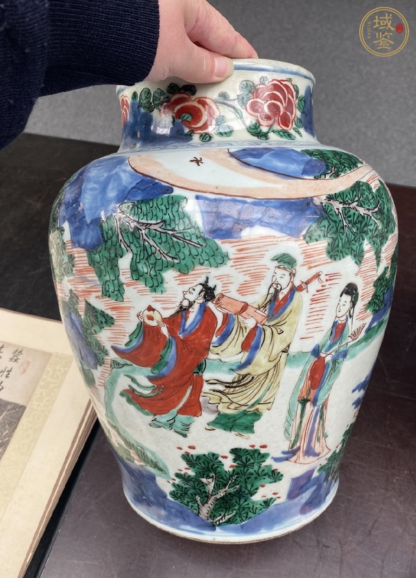 古玩陶瓷五彩八仙紋將軍罐真品鑒賞圖
