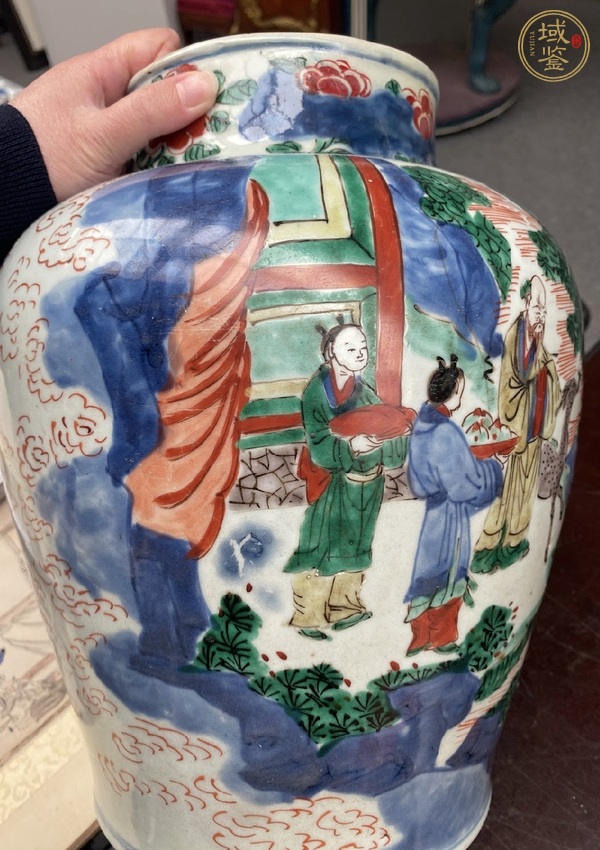 古玩陶瓷五彩八仙紋將軍罐真品鑒賞圖