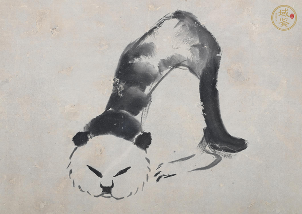 古玩字畫八大山人款《貓》真品鑒賞圖