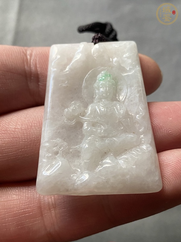 古玩玉器天然翡翠“觀音牌”真品鑒賞圖