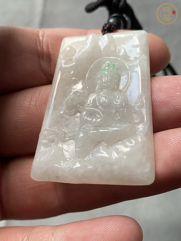 古玩玉器天然翡翠“觀音牌”真品鑒賞圖