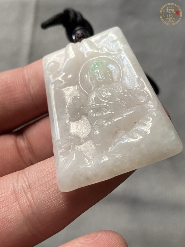 古玩玉器天然翡翠“觀音牌”真品鑒賞圖