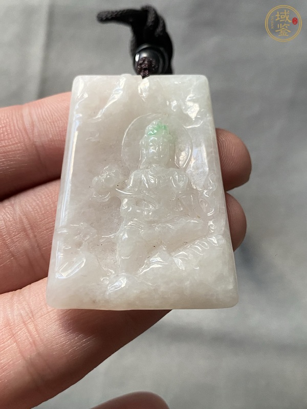 古玩玉器天然翡翠“觀音牌”真品鑒賞圖