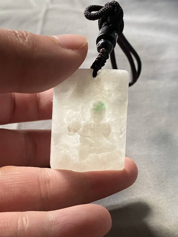 古玩玉器天然翡翠“觀音牌”拍賣，當(dāng)前價(jià)格1600元