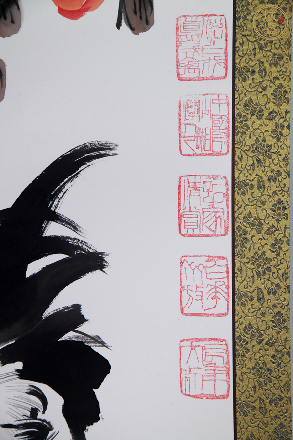 古玩字畫張長印萬事大吉立軸真品鑒賞圖
