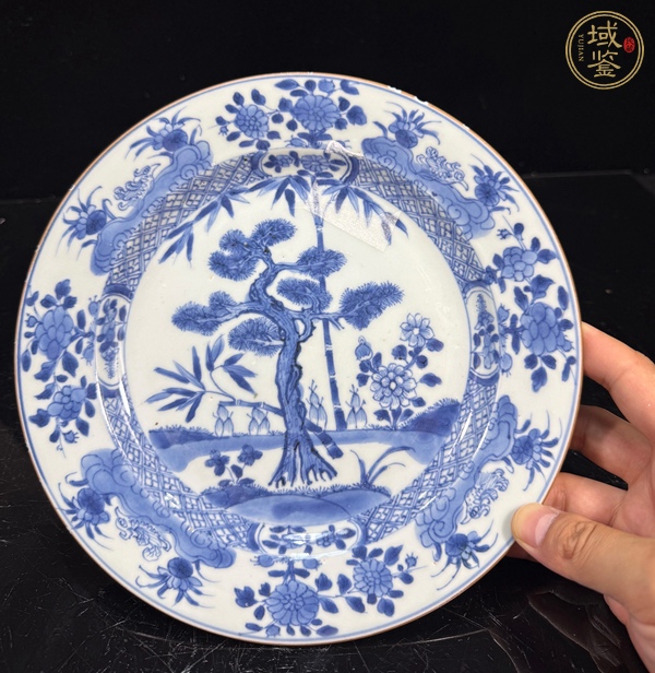 古玩花卉紋青花盤真品鑒賞圖