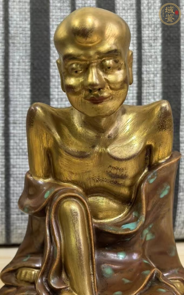 古玩金地羅漢塑像真品鑒賞圖