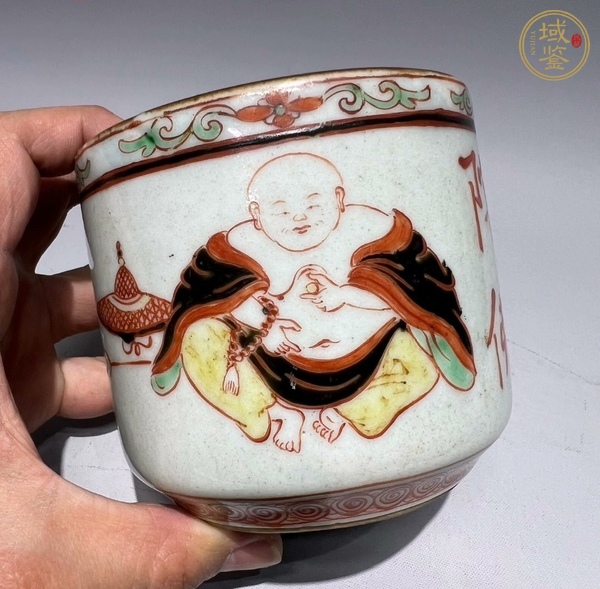 古玩陶瓷五彩羅漢人物爐真品鑒賞圖