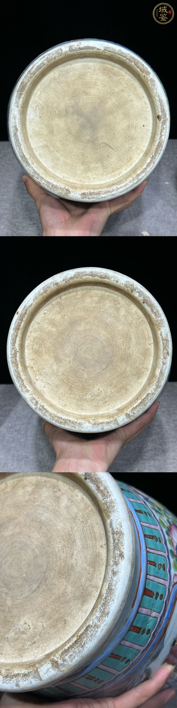 古玩陶瓷粉彩人物故事紋花口瓶真品鑒賞圖