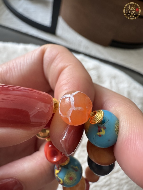 古玩雜項腐蝕線珠真品鑒賞圖
