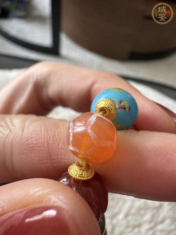 古玩雜項腐蝕線珠真品鑒賞圖