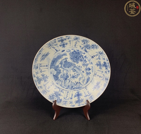 古玩陶瓷青花鳳凰牡丹盤拍賣，當前價格12800元