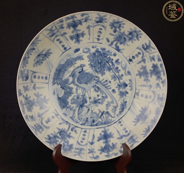 古玩陶瓷青花鳳凰牡丹盤拍賣，當前價格12800元