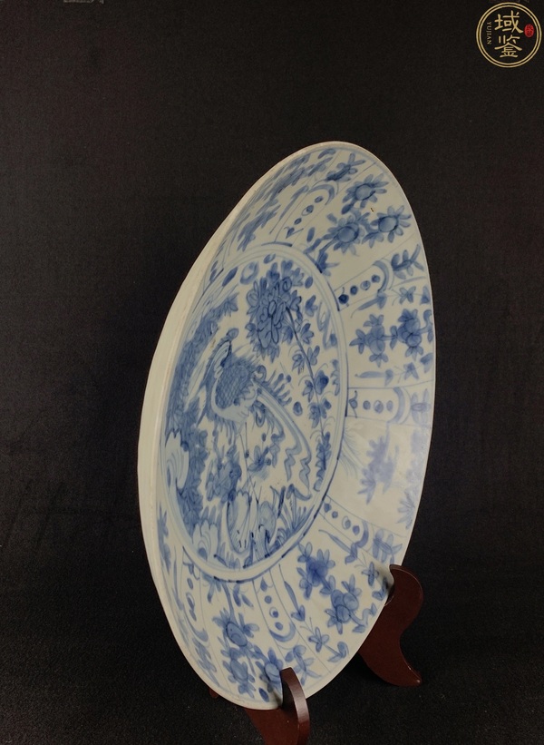 古玩陶瓷青花鳳凰牡丹盤拍賣，當前價格12800元