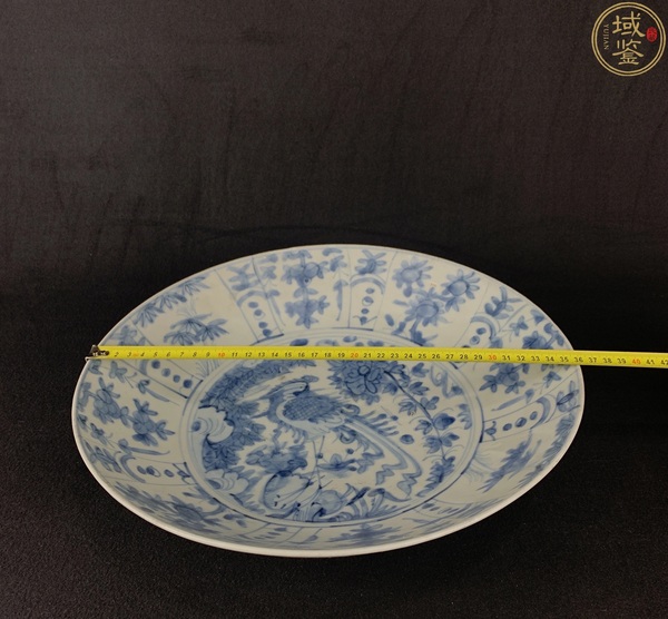 古玩陶瓷青花鳳凰牡丹盤拍賣，當前價格12800元