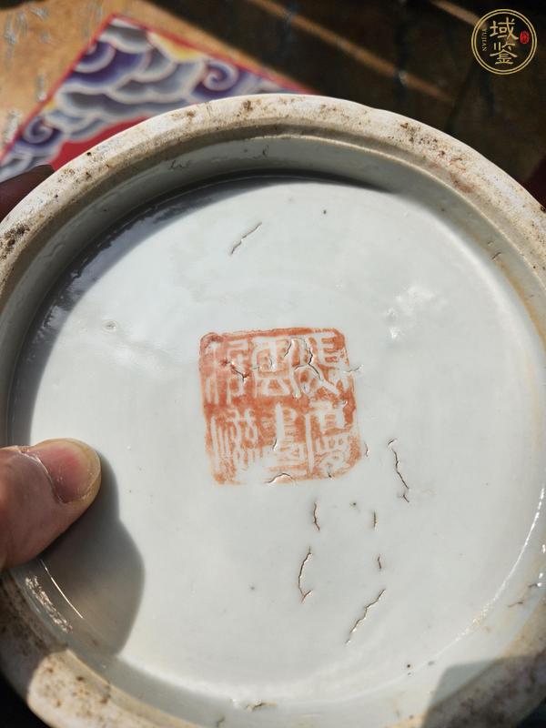 古玩陶瓷淺絳彩人物故事紋撇口瓶真品鑒賞圖