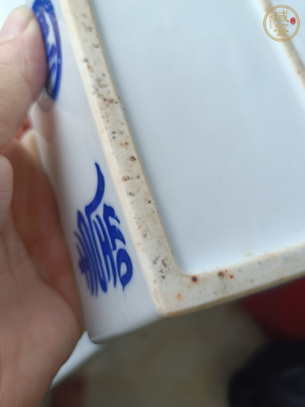 古玩陶瓷青花福壽紋蓋盒真品鑒賞圖