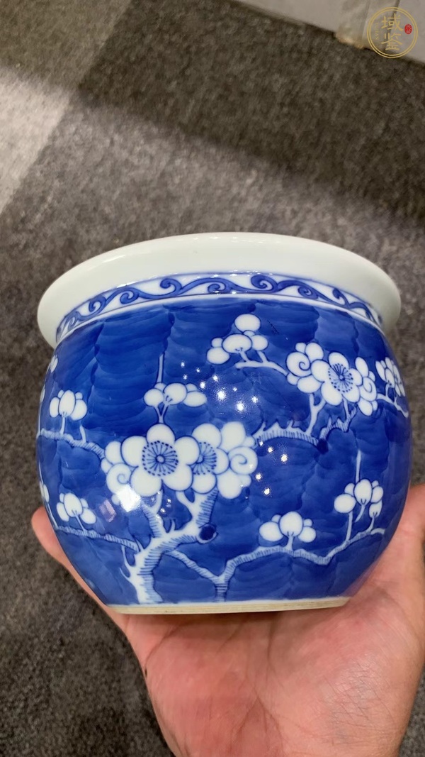 古玩陶瓷青花冰梅缸真品鑒賞圖