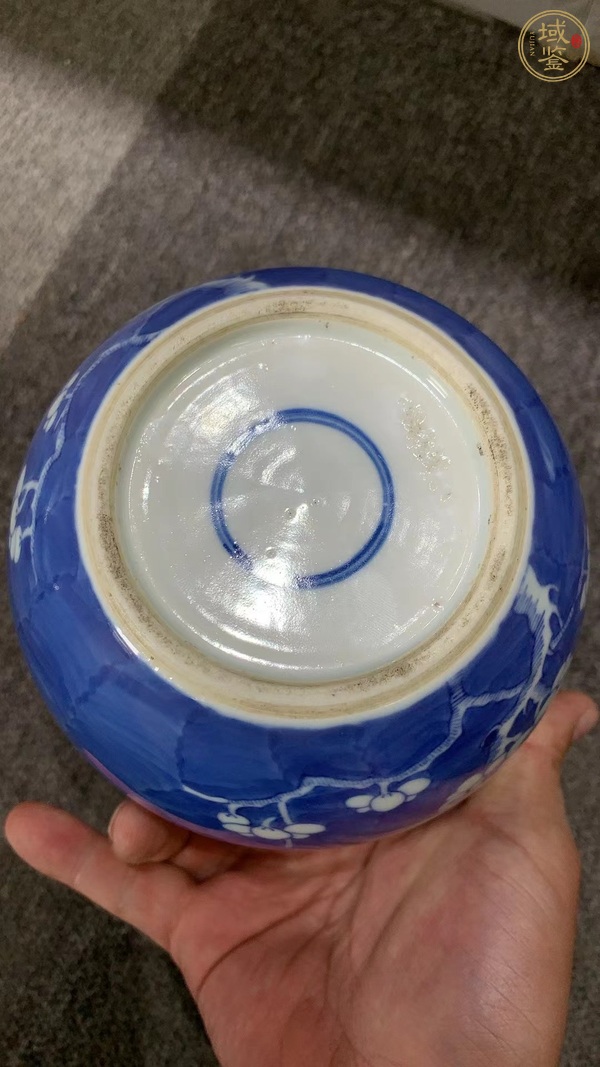古玩陶瓷青花冰梅缸真品鑒賞圖