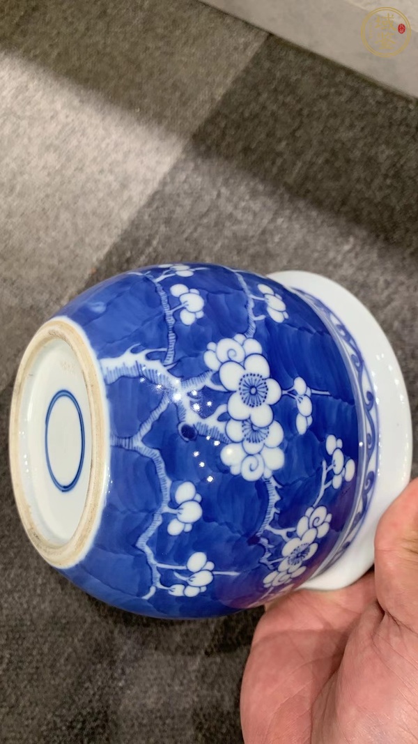 古玩陶瓷青花冰梅缸真品鑒賞圖