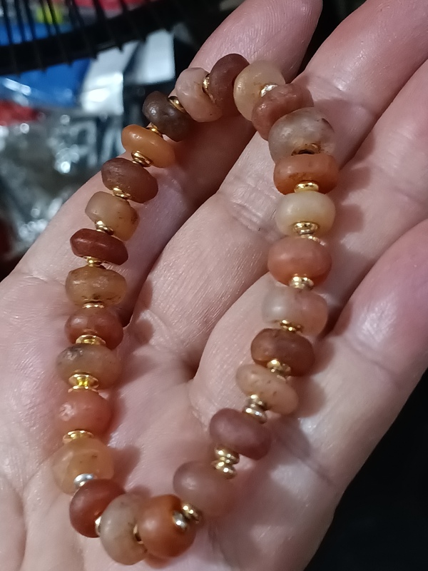古玩玉器春秋戰國天然瑪瑙珠串拍賣，當前價格1800元