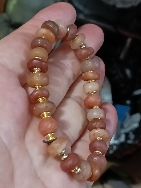 古玩玉器春秋戰國天然瑪瑙珠串拍賣，當前價格1800元