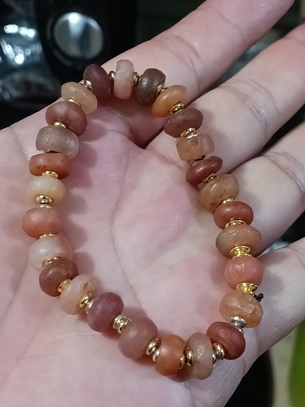 古玩玉器春秋戰國天然瑪瑙珠串拍賣，當前價格1800元