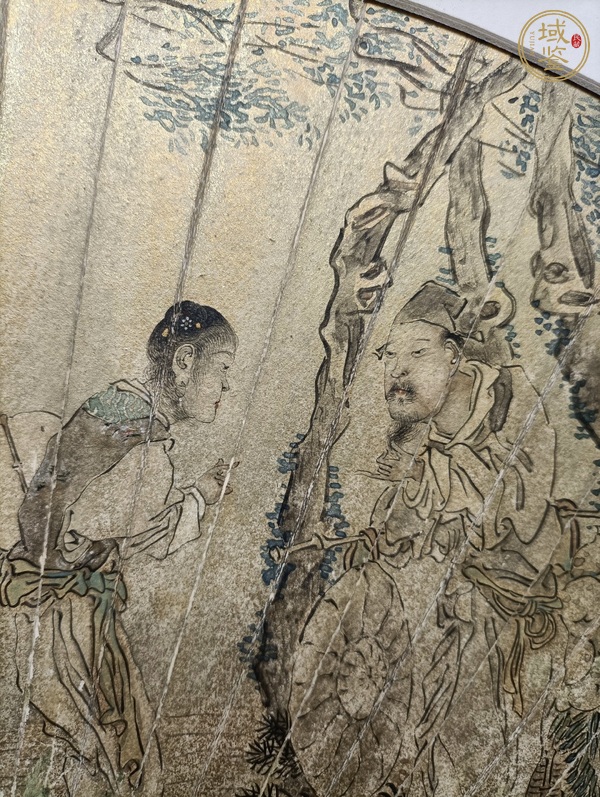 古玩字畫錢頌椒扇面人物真品鑒賞圖