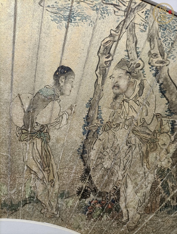 古玩字畫錢頌椒扇面人物真品鑒賞圖