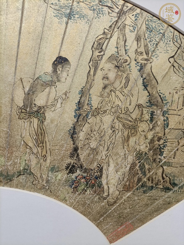 古玩字畫錢頌椒扇面人物真品鑒賞圖