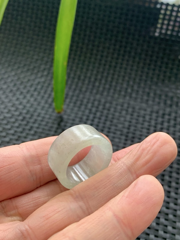 古玩玉器清代天然翡翠“指環”拍賣，當前價格3900元