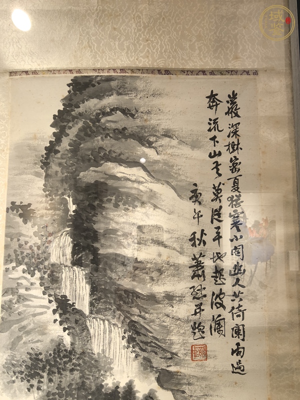 古玩字畫(huà)蕭謙中款水墨山水立軸真品鑒賞圖