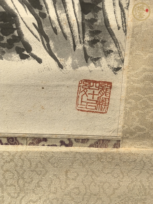 古玩字畫(huà)蕭謙中款水墨山水立軸真品鑒賞圖