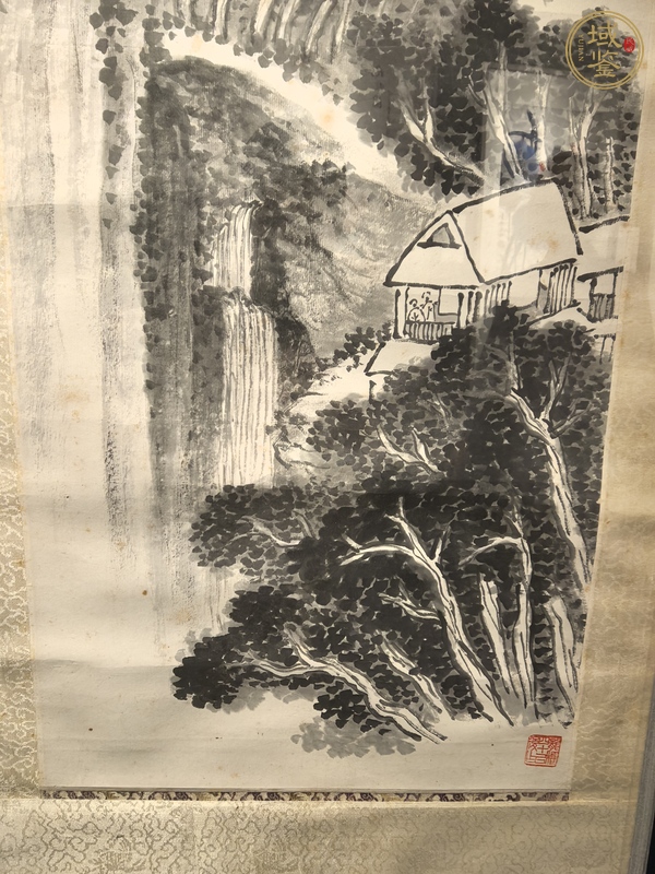 古玩字畫(huà)蕭謙中款水墨山水立軸真品鑒賞圖