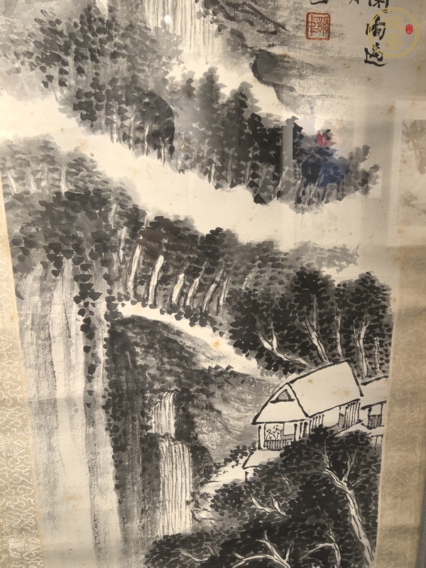 古玩字畫(huà)蕭謙中款水墨山水立軸真品鑒賞圖