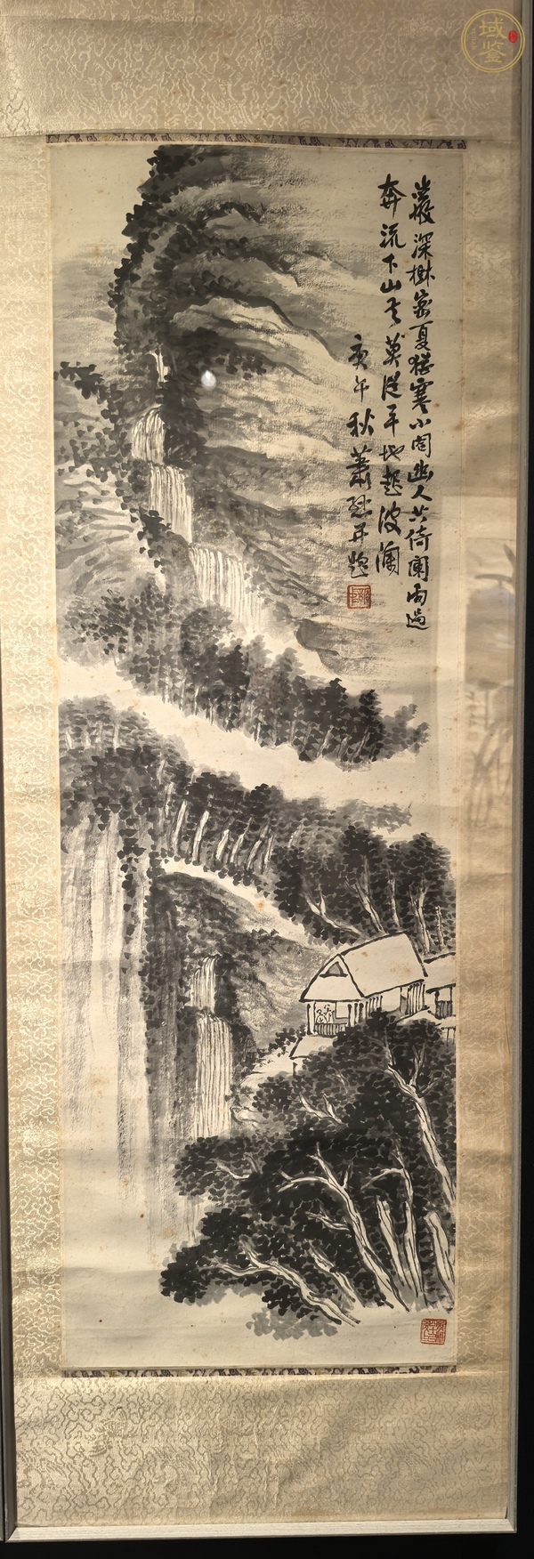 古玩蕭謙中款水墨山水立軸真品鑒賞圖