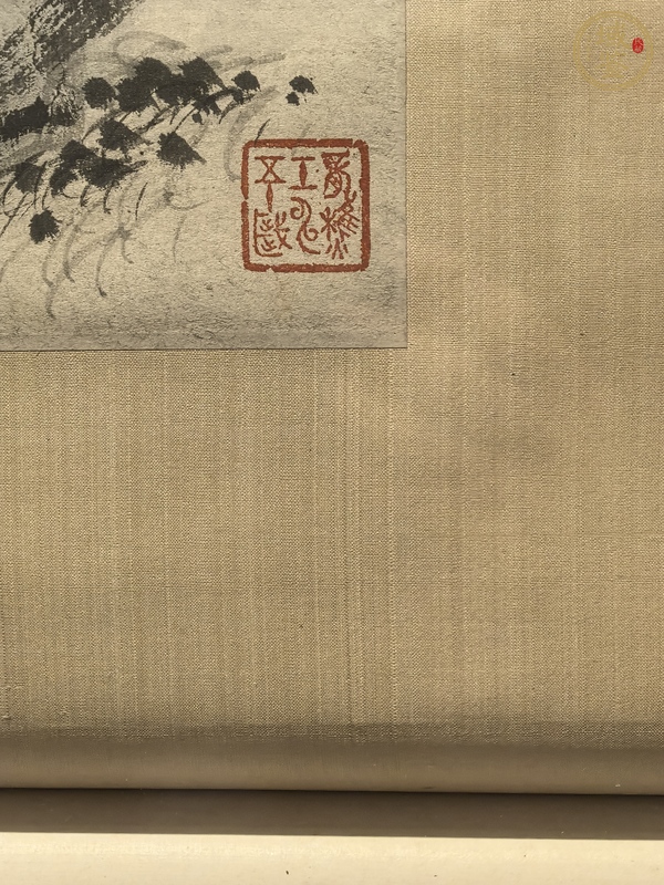 古玩字畫蕭謙中水墨山水立軸真品鑒賞圖