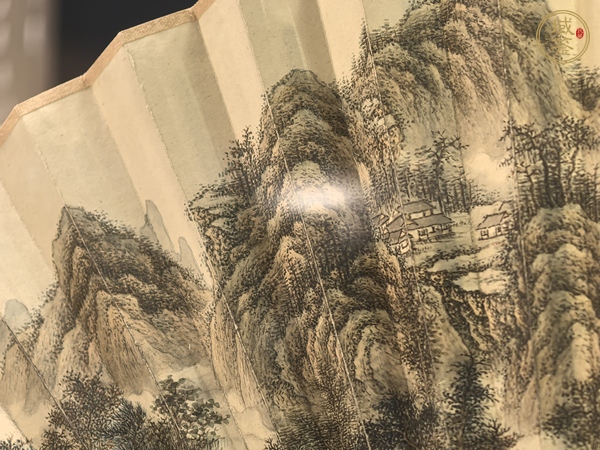 古玩字畫王二水山水成扇真品鑒賞圖