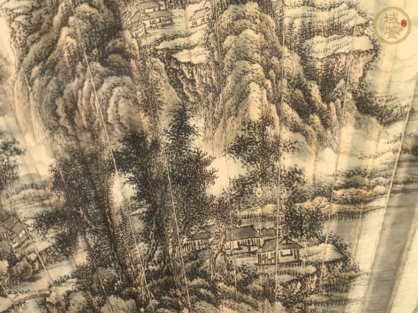 古玩字畫王二水山水成扇真品鑒賞圖