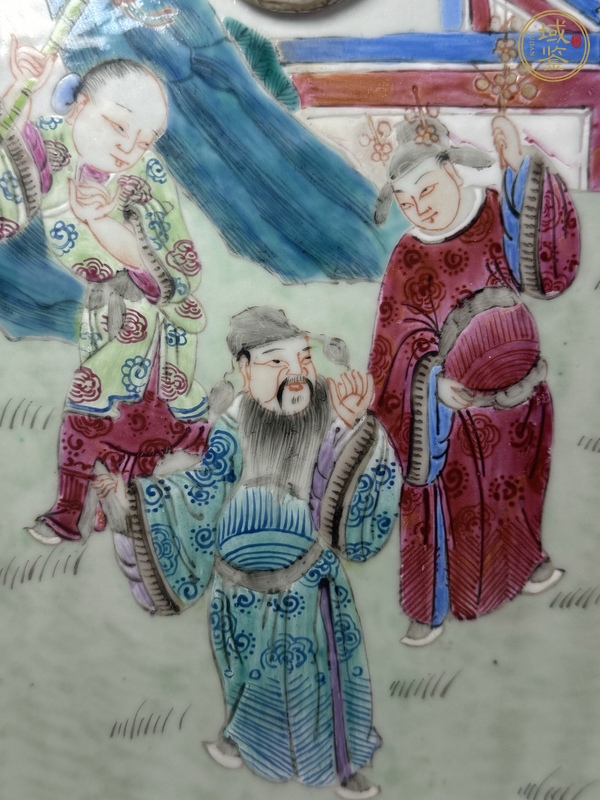古玩陶瓷粉彩神仙人物對(duì)瓶真品鑒賞圖